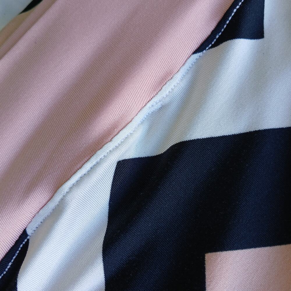Upcycled Elastic-Free Maxi Skirt 2X / 3X plus size chevron pink grey casual - Picture 10 of 14